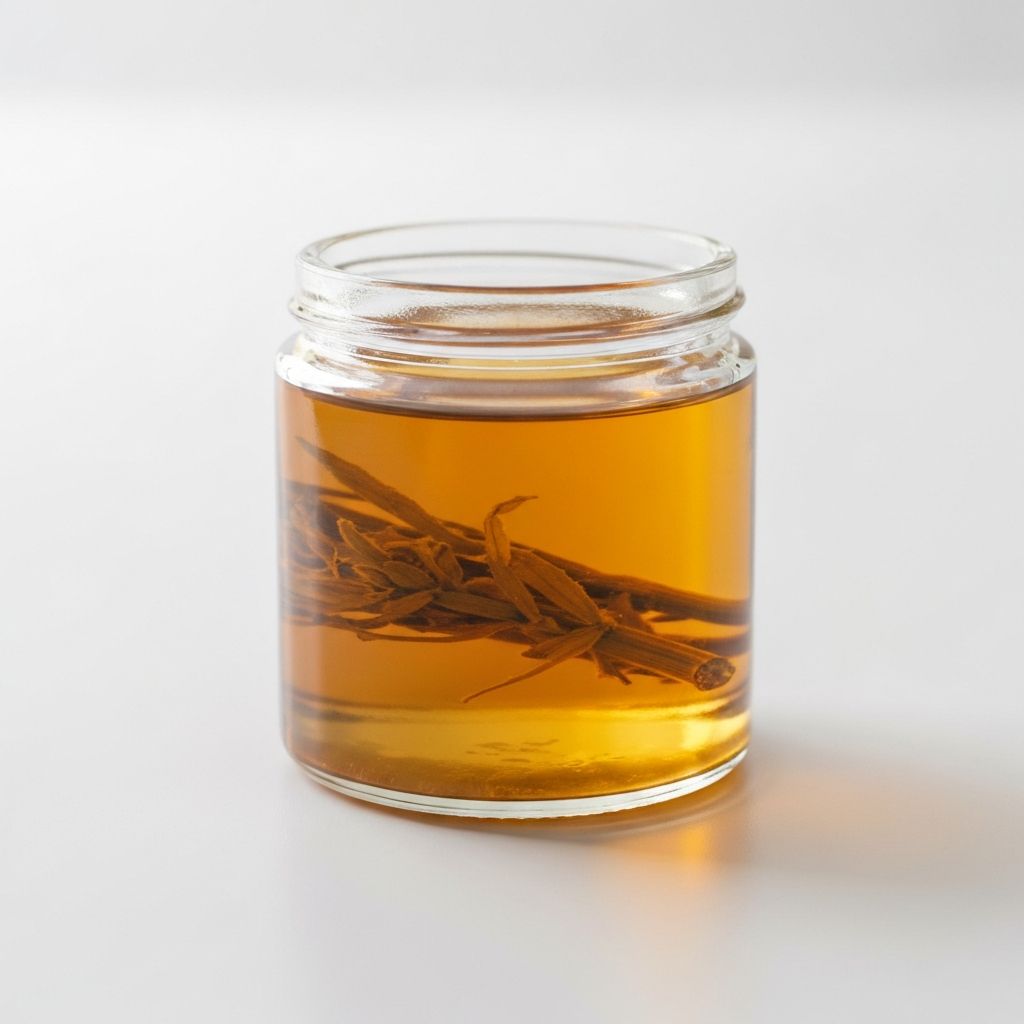 Natural plant extract in glass jar